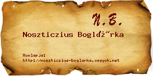 Noszticzius Boglárka névjegykártya